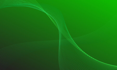 green lines curves waves graphic with smooth gradient abstract backgroundのイラスト素材
