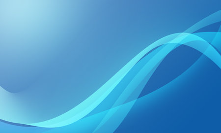 blue light color lines wave curves smooth gradient abstract backgroundの写真素材