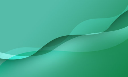 green wave curves lines soft gradient abstract backgroundの写真素材