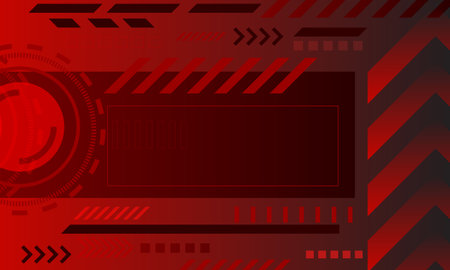 red hi tech technology with arrow lines connection networking abstract backgroundのイラスト素材