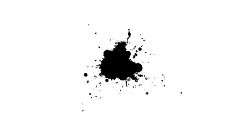 black ink splatter splash watercolor brush painting in grunge graphic style on white backgroundのイラスト素材