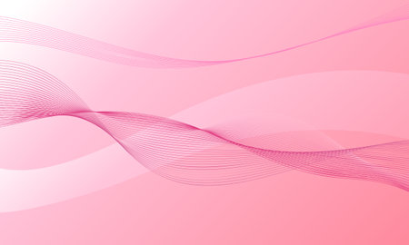 pink gold smooth lines waves curves with soft gradient graphic abstract backgroundのイラスト素材