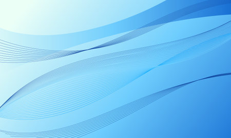 blue lines waves curves smooth gradient abstract backgroundのイラスト素材