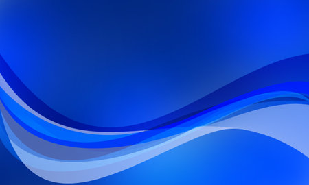 blue wave curves lines soft light abstract backgroundの写真素材