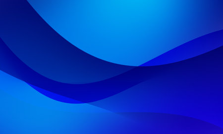 blue lines curves waves with depth shine light abstract backgroundの写真素材