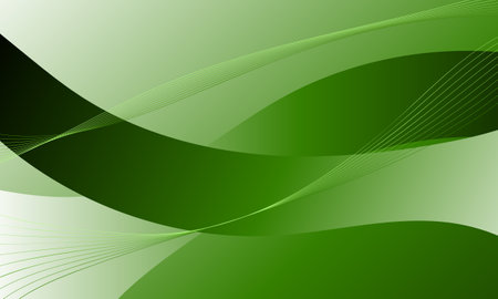 green business lines cuves waves textures pattern smooth graphic grdient abstract backgroundのイラスト素材