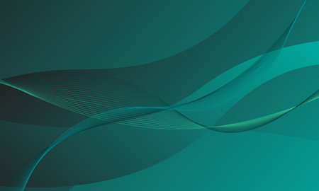 green business lines wave curves soft gradient abstract backgroundのイラスト素材
