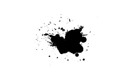 black dot ink brush painting splash splatter on white background in grunge element graphic styleのイラスト素材