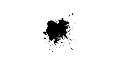 black dot painting splatter splash on white backgroundのイラスト素材