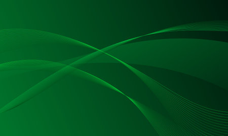 green business lines wave curves with smooth gradient abstract backgroundのイラスト素材