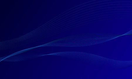 abstract blue smooth lines wave curve on gradient backgroundのイラスト素材