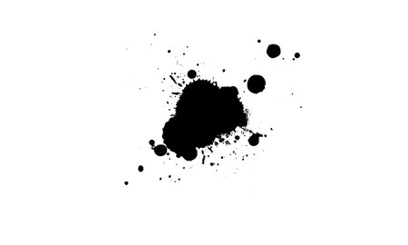black ink painting splatter splash in grunge graphic style on white backgroundのイラスト素材