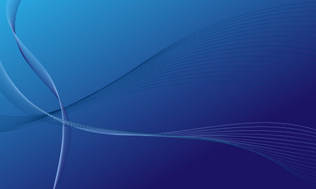 abstract blue business lines wave curves on gradient backgroundのイラスト素材