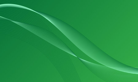 abstract green business lines wave curves on gradient backgroundのイラスト素材
