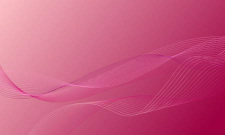 abstract pink smooth lines wave curves on gradient backgroundのイラスト素材