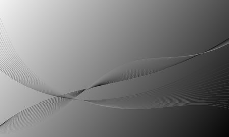 abstract gray smooth lines wave curves with soft gradient backgroundのイラスト素材