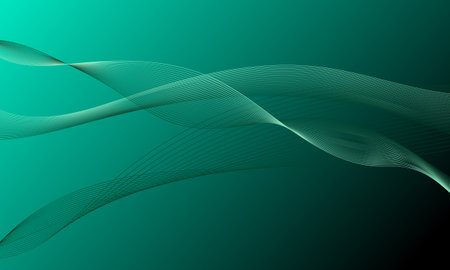 abstract green lines curve wave soft gradient backgroundのイラスト素材