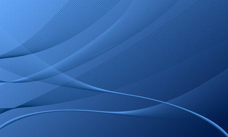 blue smooth lines wave curves with gradient abstract backgroundのイラスト素材