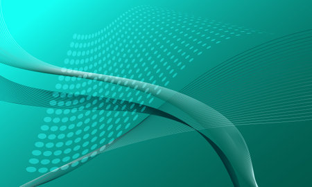 green smooth lines wave curve with soft gradient abstract backgroundのイラスト素材
