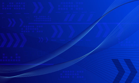 blue lines wave curve with smooth gradient abstract high technology backgroundのイラスト素材