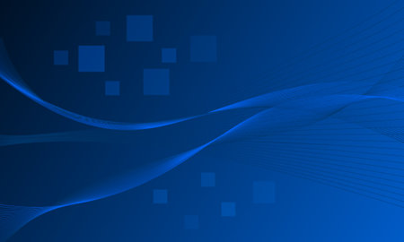 blue lines wave curve with smooth gradient abstract high technology backgroundのイラスト素材