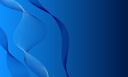 abstract blue smooth lines wave curve with soft gradient backgroundのイラスト素材