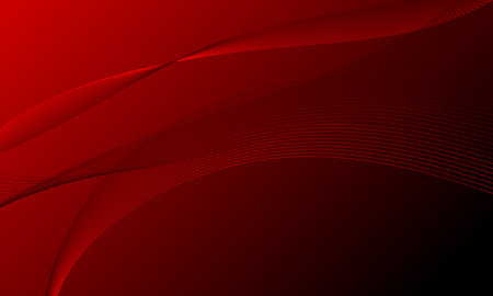 red business lines wave curve on gradient abstract backgroundのイラスト素材