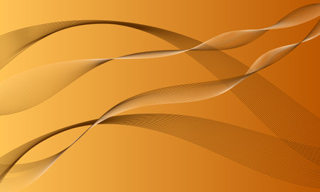 orange smooth lines wave curves on gradient abstract backgroundのイラスト素材