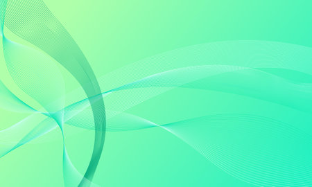 green lines wave curves on gradient abstract backgroundのイラスト素材