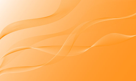 orange soft lines wave curves on gradient abstract backgroundのイラスト素材