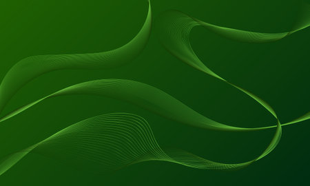 dark green smooth lines wave curves with gradient abstract backgroundのイラスト素材