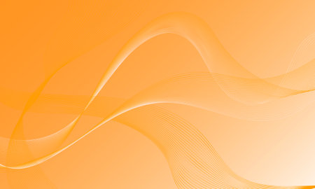 orange light with smooth lines wave curves on gradient abstract backgroundのイラスト素材