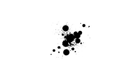 black ink brushed splatter splash in grunge graphic on white backgroundのイラスト素材