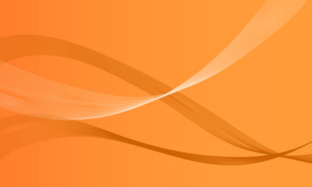 abstract orange smooth lines wave curves on soft gradient backgroundのイラスト素材