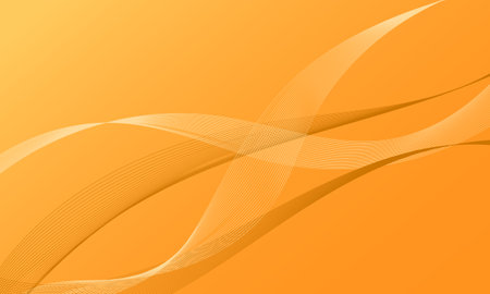 yellow smooth lines wave curves on gradient abstract backgroundのイラスト素材