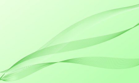 green smooth lines wave curves on gradient abstract backgroundのイラスト素材