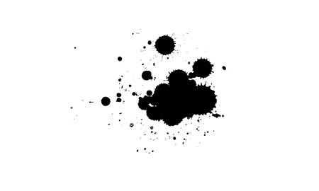 black watercolor painting dropped splash splatter on white backgroundのイラスト素材