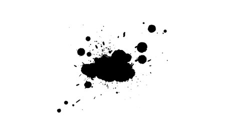 black ink splash splatter grunge graphic element on white backgroundのイラスト素材