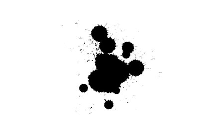 black ink spalsh splatter grunge graphic element on white backgroundのイラスト素材