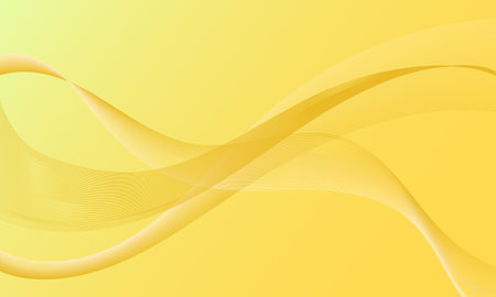 abstract yellow lines wave curves on smooth gradient backgroundのイラスト素材