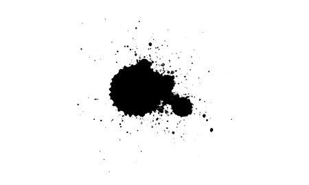 black watercolor painting splash splatter on white backgroundのイラスト素材