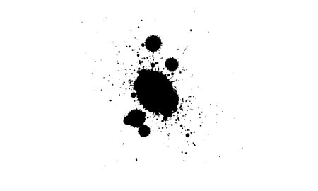 black ink color brush painting splash splatter on white backgroundのイラスト素材