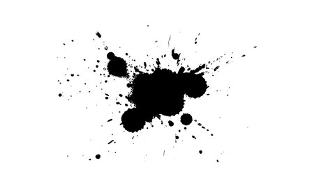 black ink dropped splash splatter on white backgroundのイラスト素材