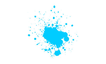 blue watercolor splash splatter on white backgroundのイラスト素材