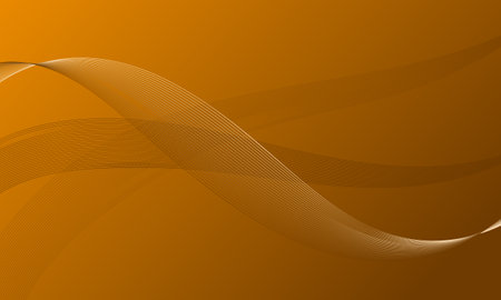 orange gold smooth lines wave curves with soft gradient abstract backgroundのイラスト素材