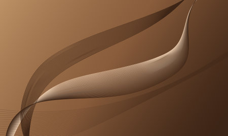 brown smooth lines wave curves with soft gradient abstract backgroundのイラスト素材