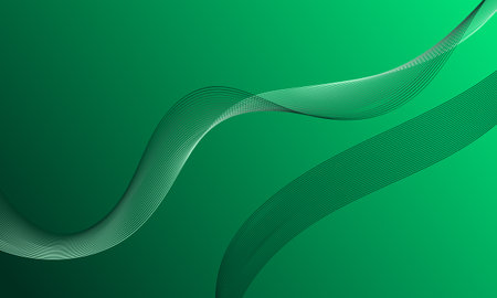 green lines wave curves with soft gradient abstract backgroundのイラスト素材