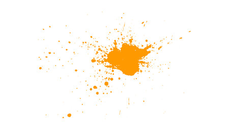 orange brush painting splash splatter on white backgroundのイラスト素材