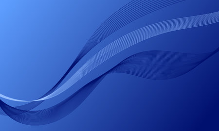 blue business lines wave curves on gradient abstract backgroundのイラスト素材