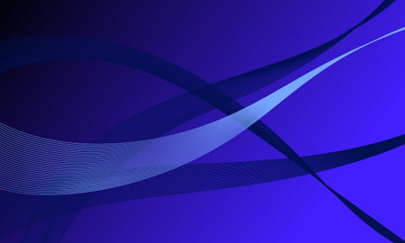 blue lines wave curves on smooth gradient abstract backgroundのイラスト素材